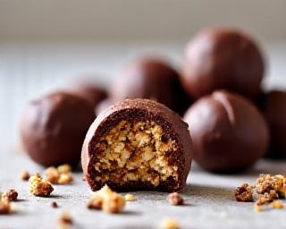 Protein-boosted chocolate bites with almond and quinoa