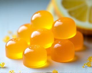 Tropical yuzu citrus gummy candy bursting with flavour